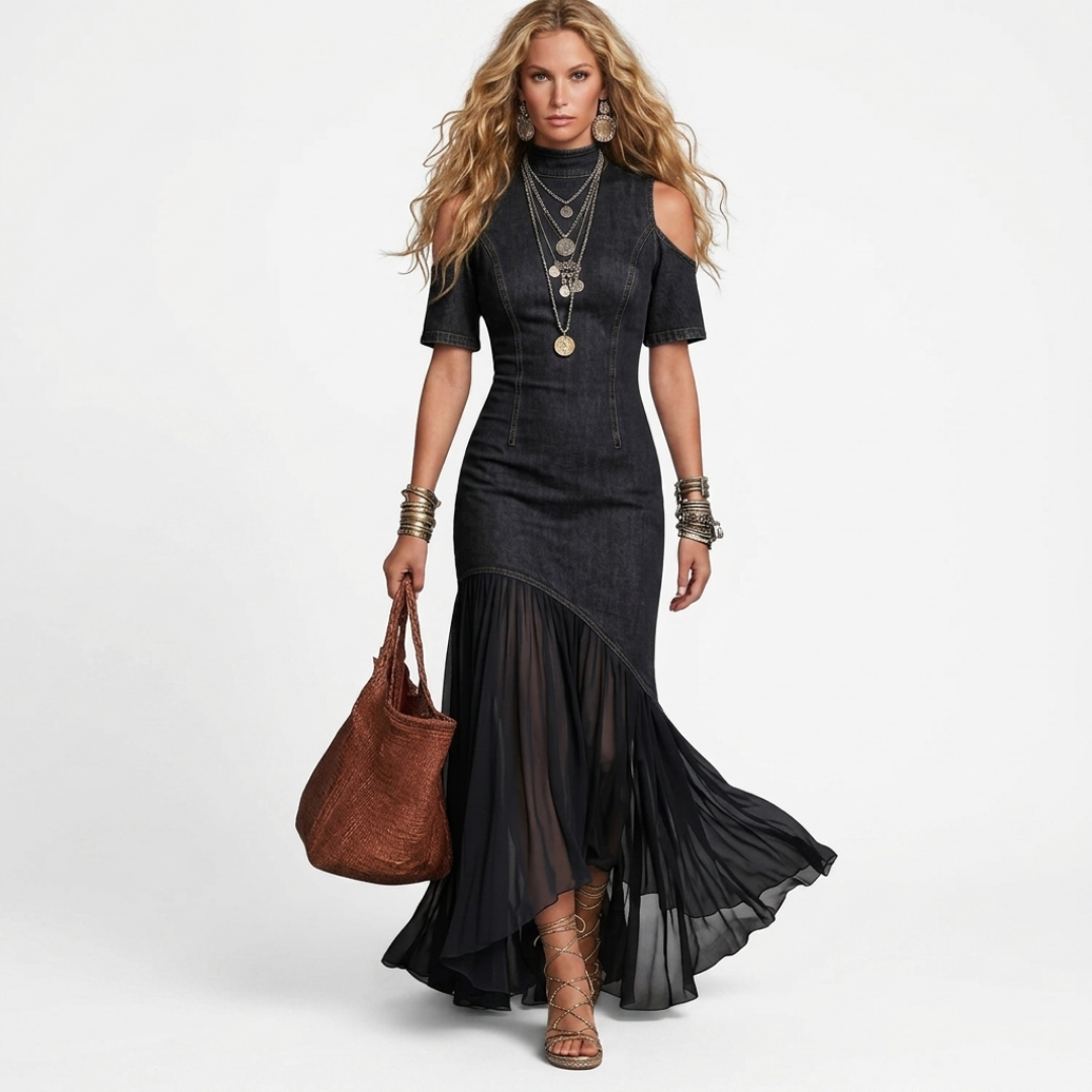 Nicolly - Lang denim kjole