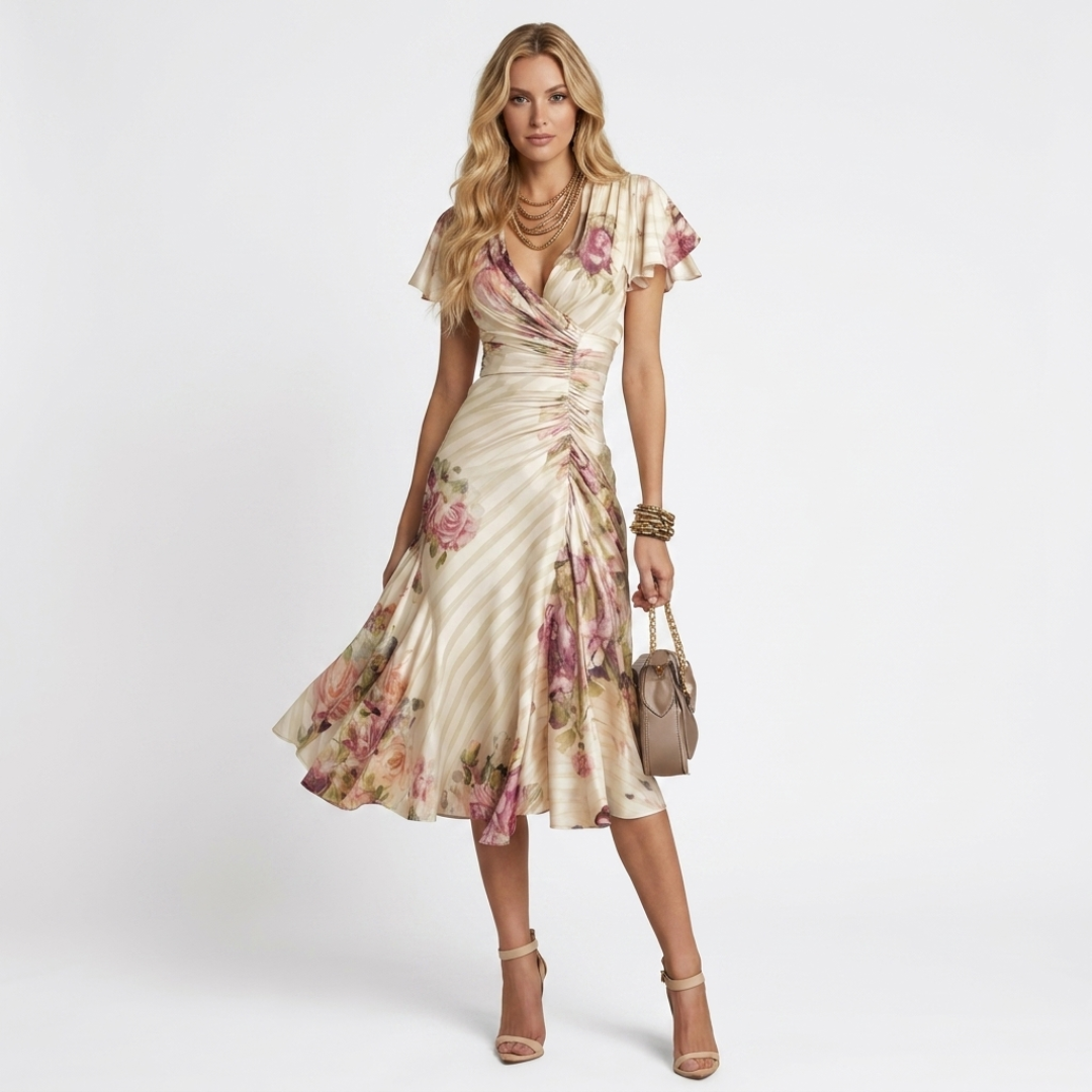 Camile - Elegant kjole med blomster