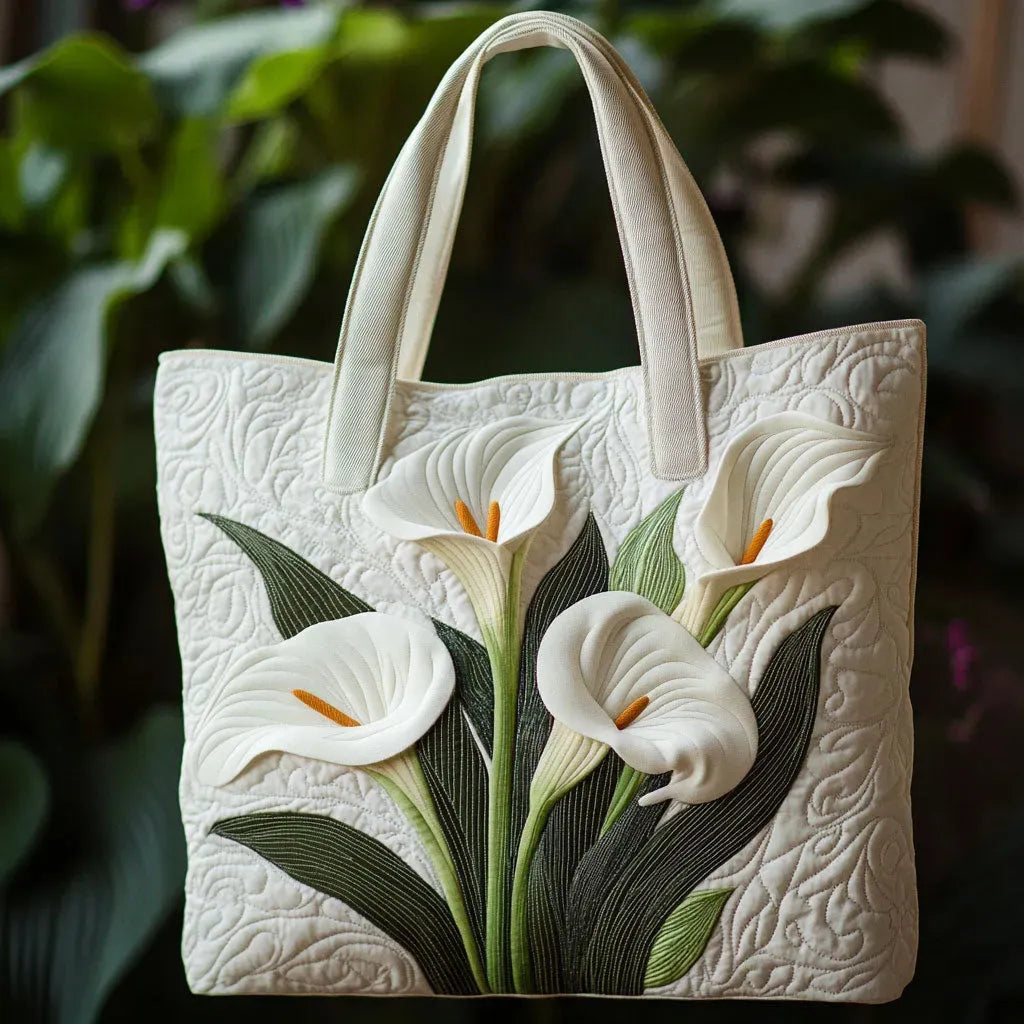 Sækkebag Artisanal Matelassé - Hvide Arum