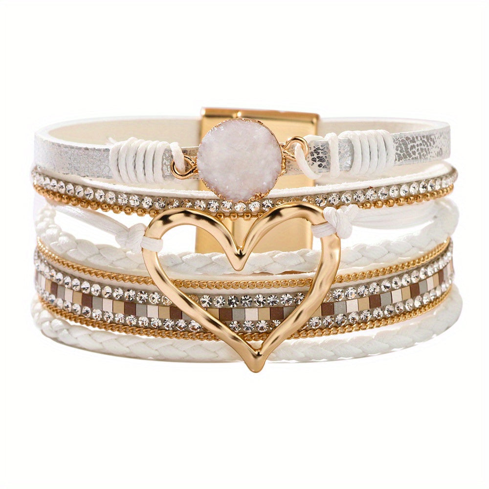 Boho Multilags Læderarmbånd