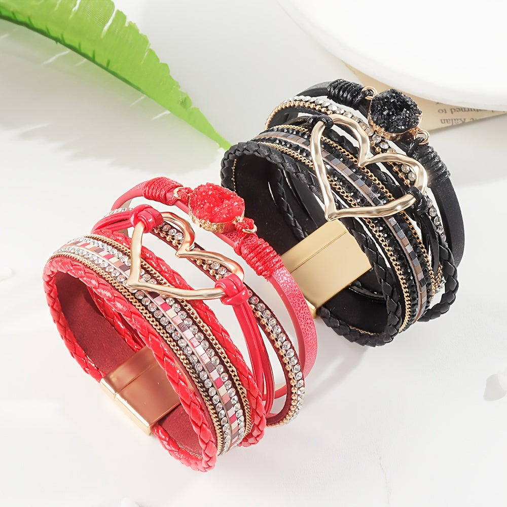 Boho Multilags Læderarmbånd