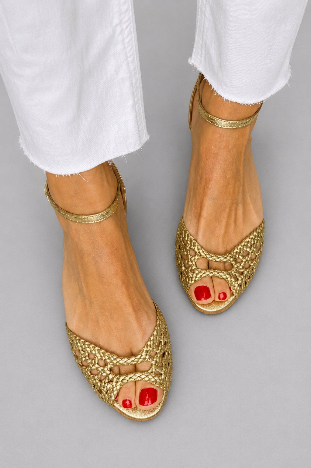 Isadora | Flettet Sandaler i Guld