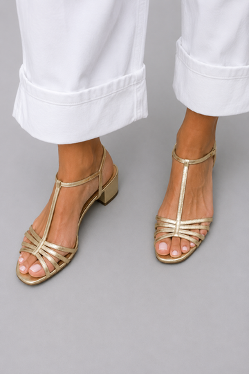 Allegra | Gyldne Sandaler til Daglig Elegance