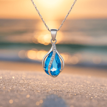 Filippa | Blå zirkonhalskæde