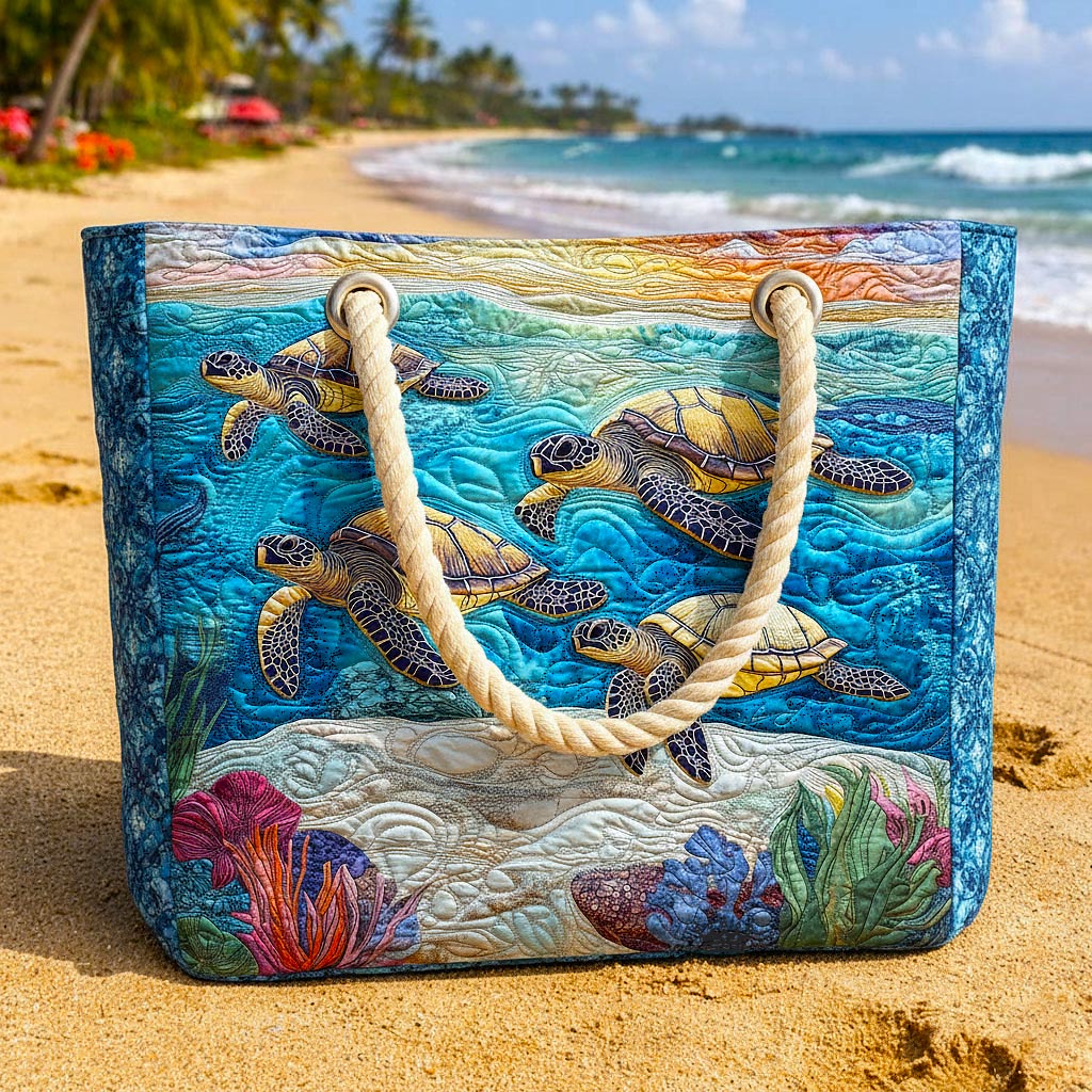 Håndlavet Strandtaske | Havskildpadde