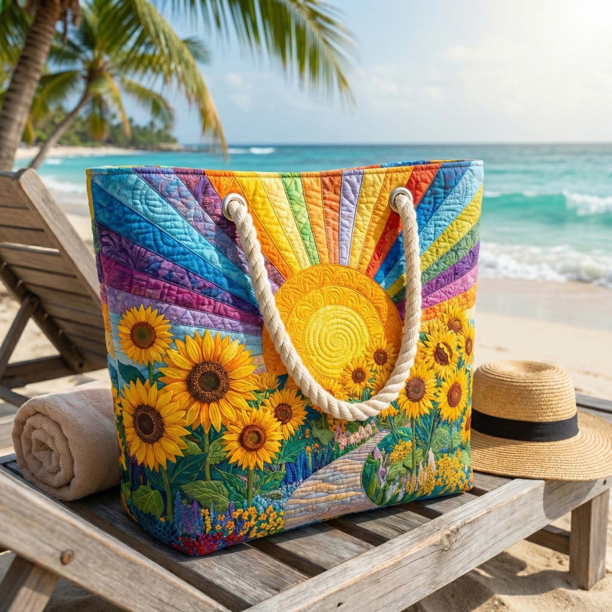 Håndlavet Strandtaske | Sol Regnbue