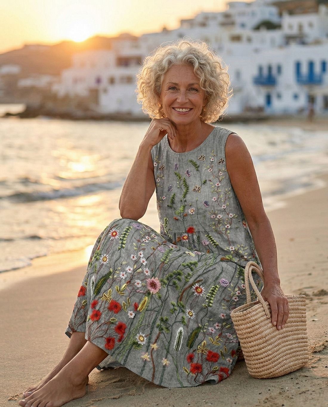 Thalia | Vilde Blomster Midi Kjole