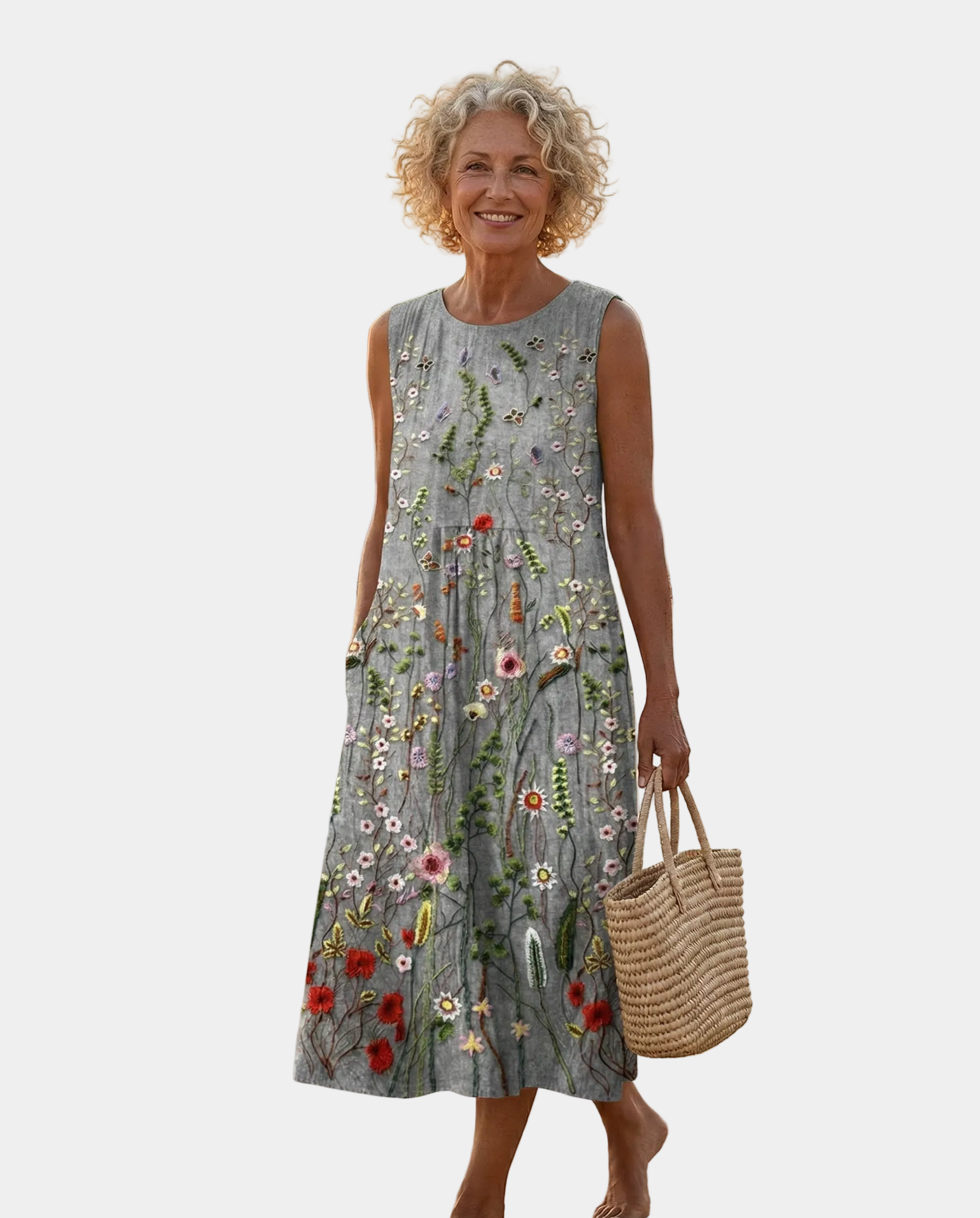 Thalia | Vilde Blomster Midi Kjole