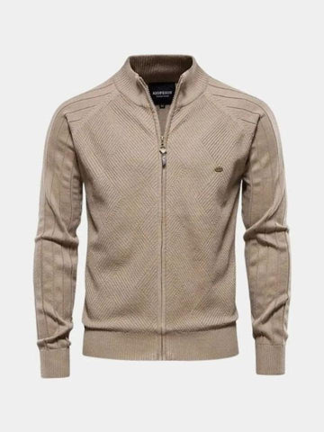 Jacquard™ | Strikcardigan med Lynlås