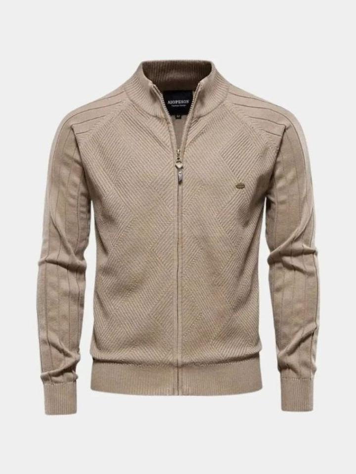 Jacquard™ | Strikcardigan med Lynlås