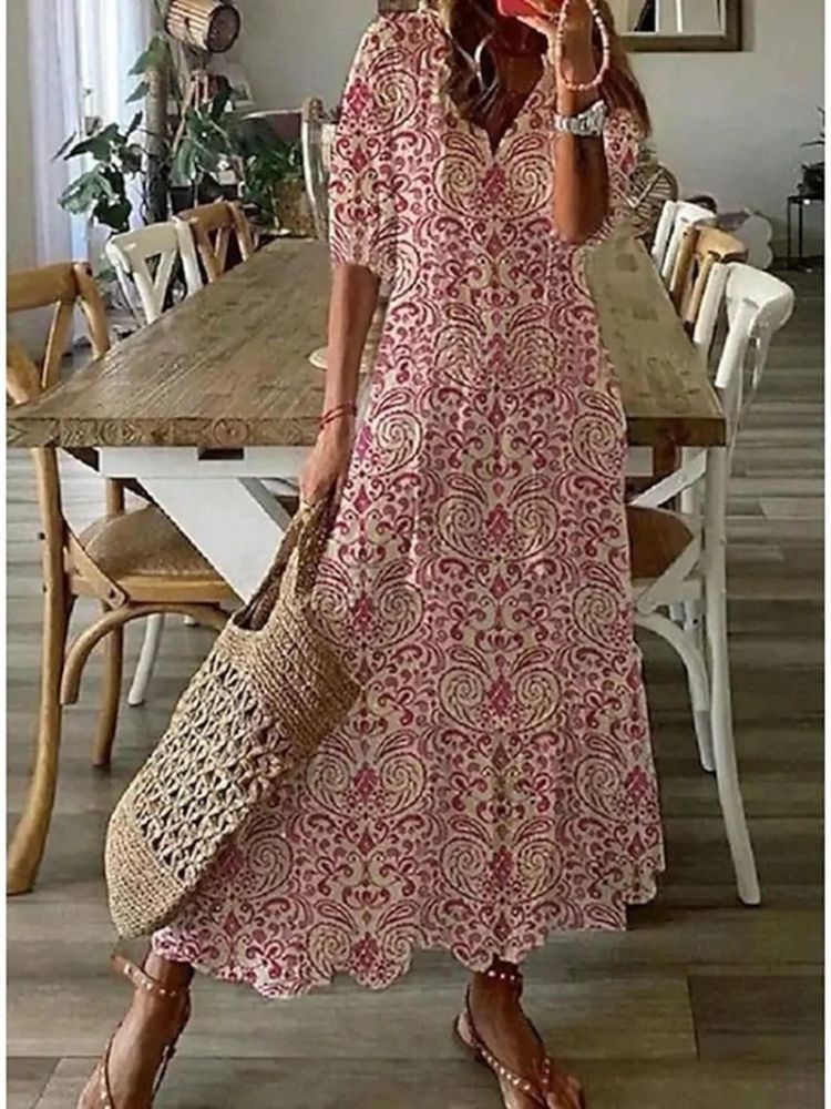 Kleoniki - Elegant fløjl maxi kjole med blomster