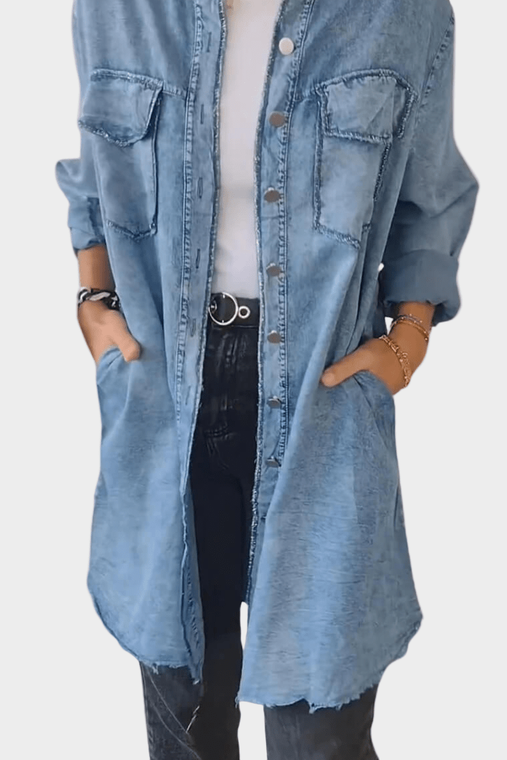 Sidsel | Denim skjortekjole