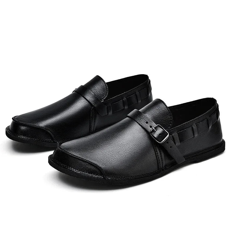 Spændte Læder Loafers