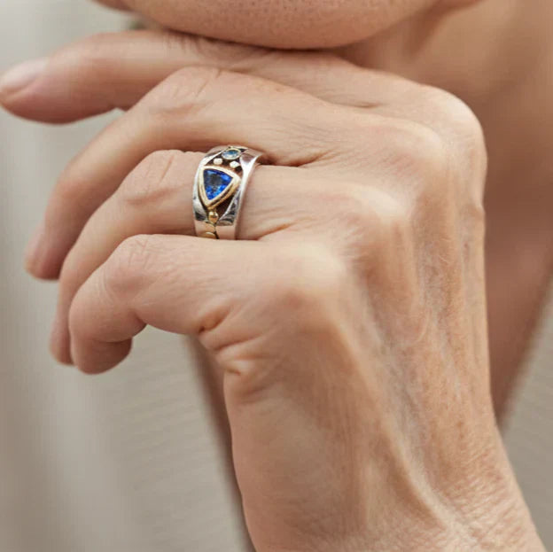 Vintage Blå Ring