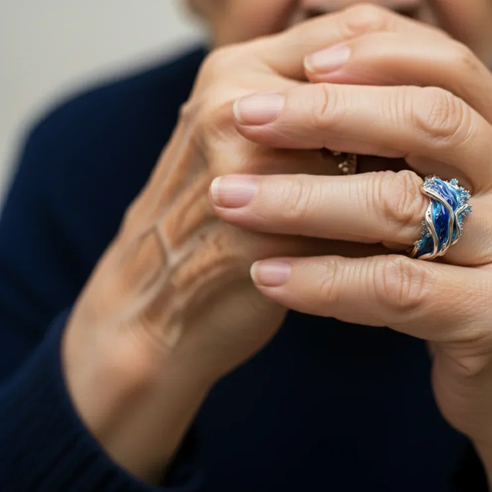Vintage guld ring med havets bølger