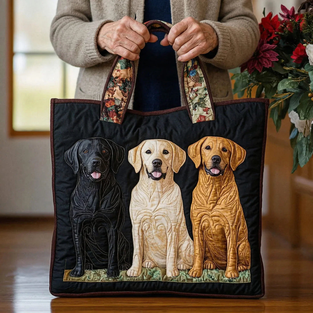 Håndlavet Taske - Tre Labradors