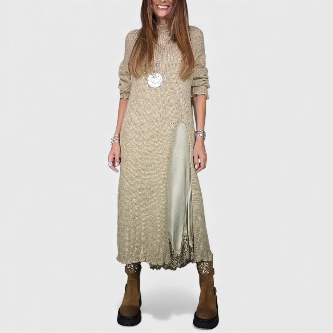 Lena - Elegant lang strikket sæt